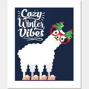 Funny and cute festive llama Posters and Art